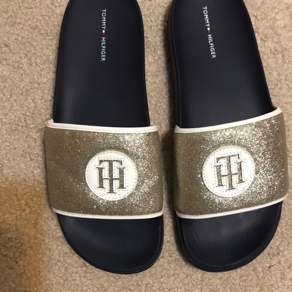 Tommy Hilfiger Shoes - Gorgeous , Gold, Sparkle Tommy size 10!slip ons
